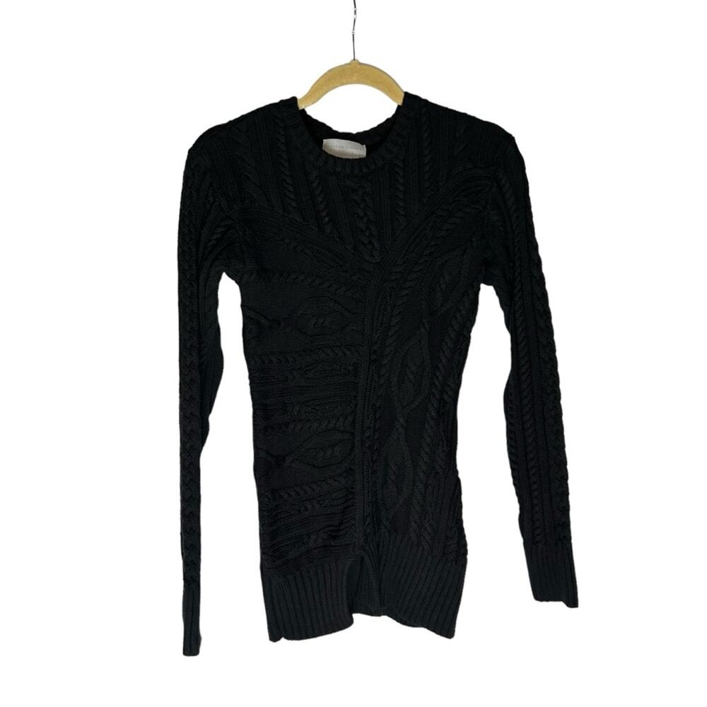 NWOT Modern Citizen Black Chunky Knit Long‎ Sleeve Cable Knit Fitted Sweater Sm